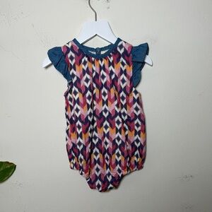 Miki - Miette Gauze / Muslin Romper - IKat Print - 18 Months